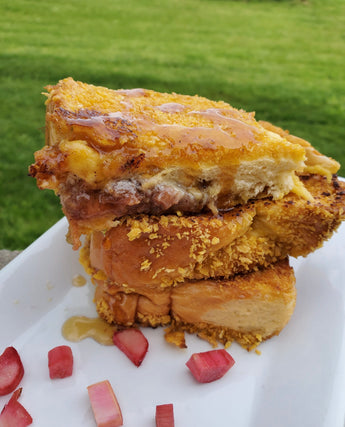 Maple Rhubarb Stuffed French Toast