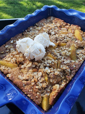 Peach Maple Crumble Cake